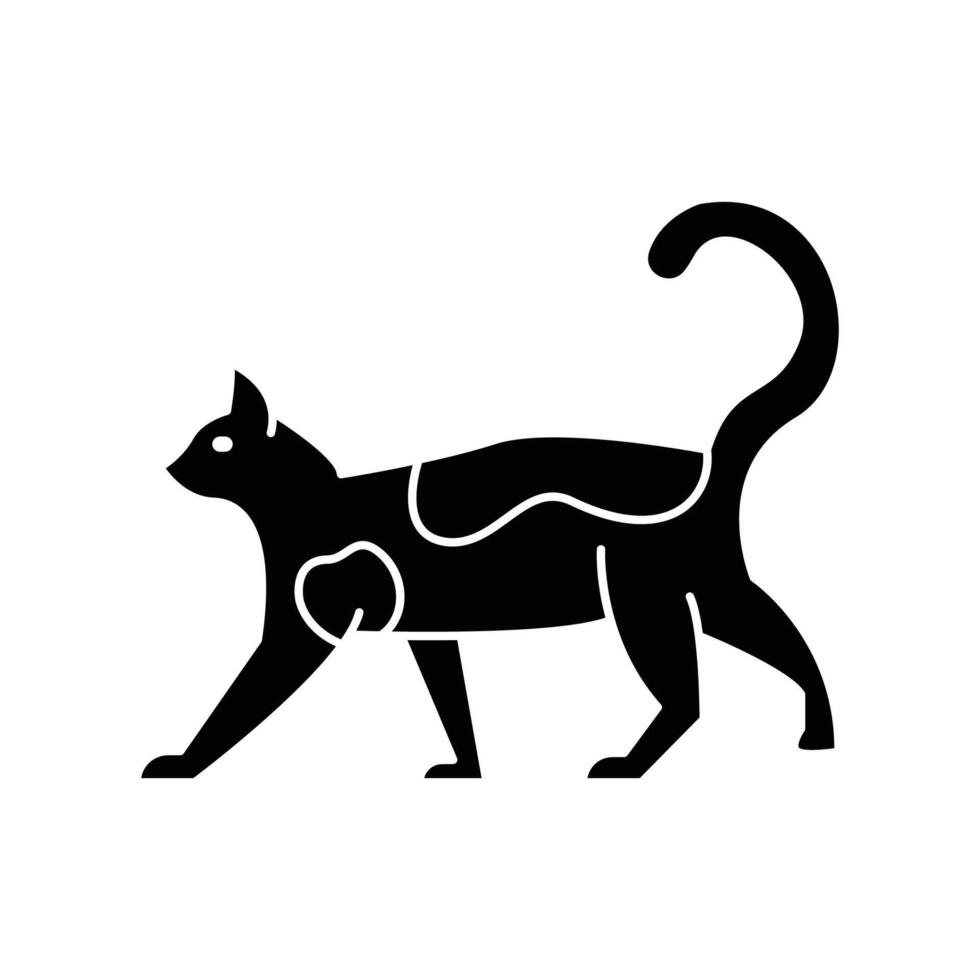 gato icono. sólido icono vector