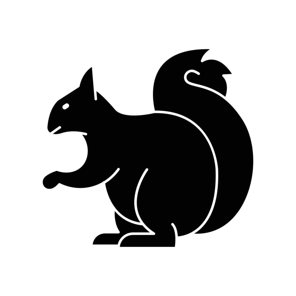 squirrel icon. solid icon vector