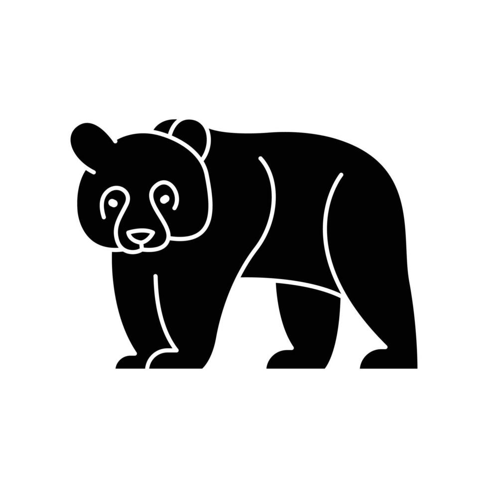 panda icono. sólido icono vector