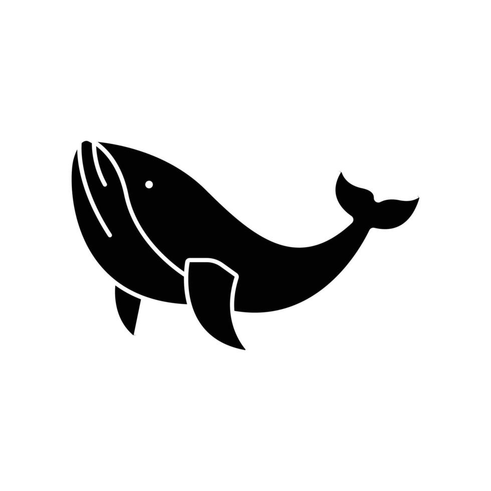 Blue Whale icon. solid icon vector