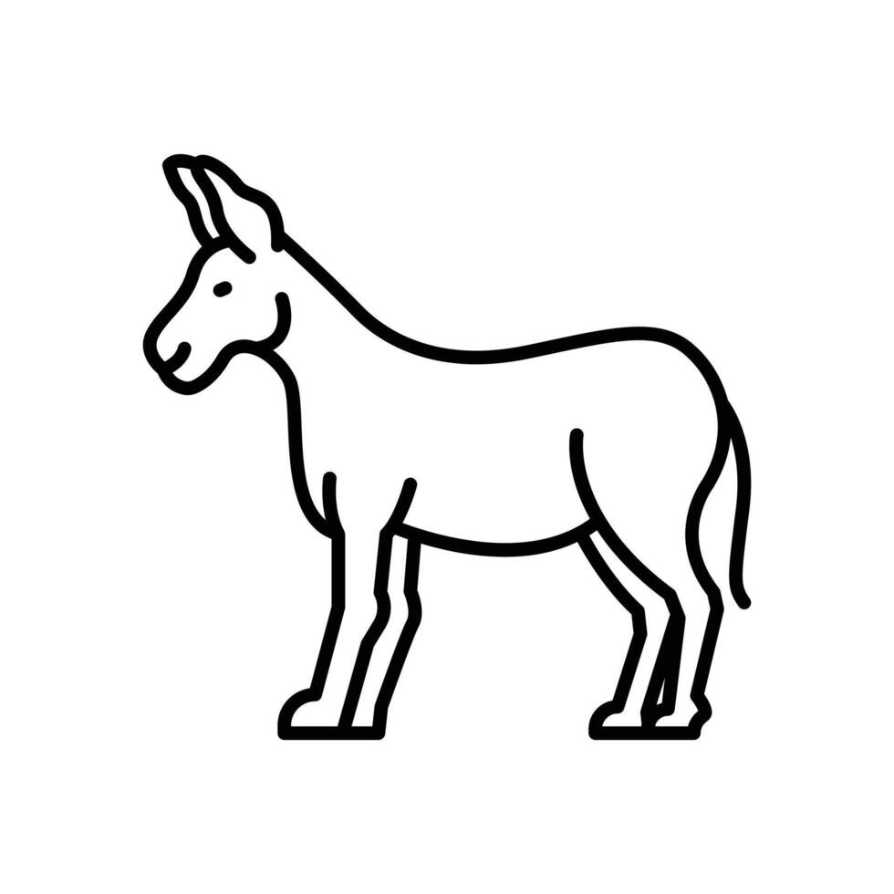 Donkey icon. outline icon vector