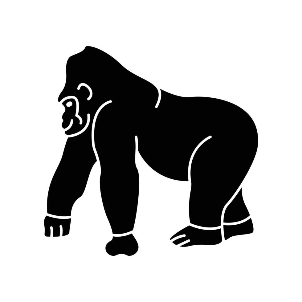 gorilla icon. solid icon vector