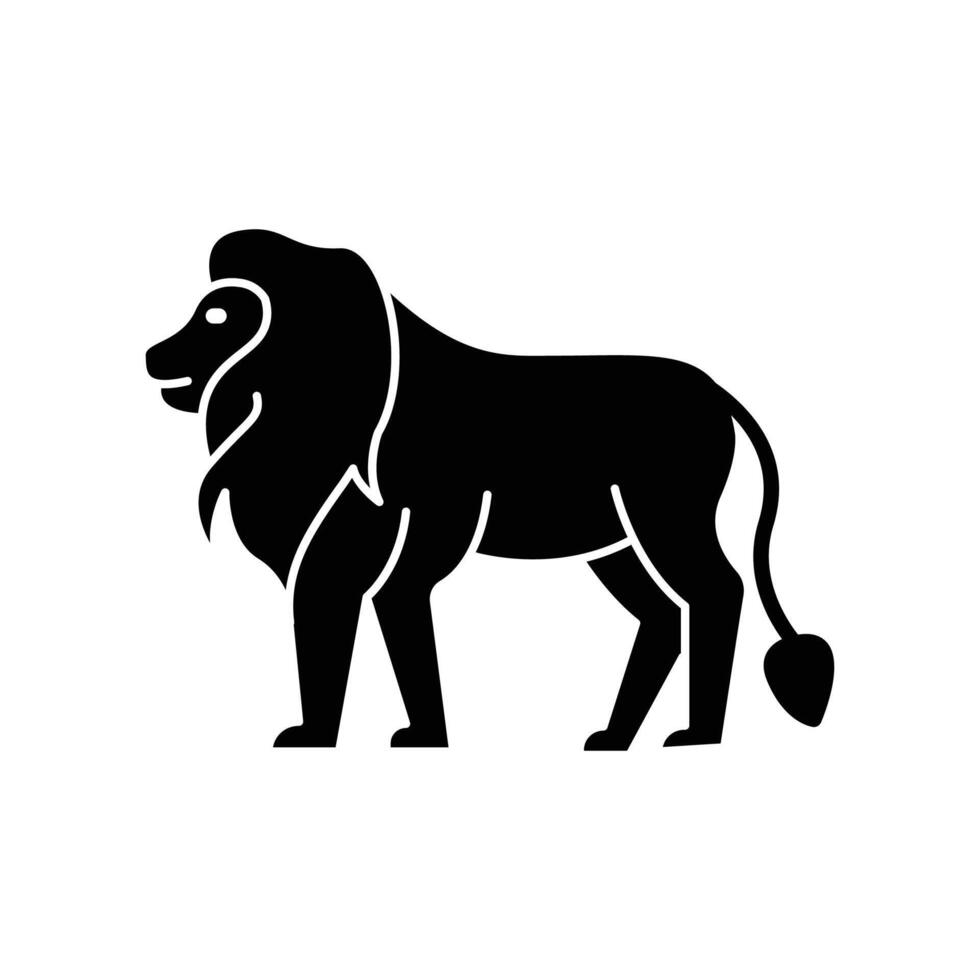 lion icon. solid icon vector
