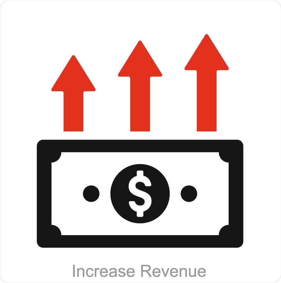 incrementar ingresos y crecimiento icono concepto vector