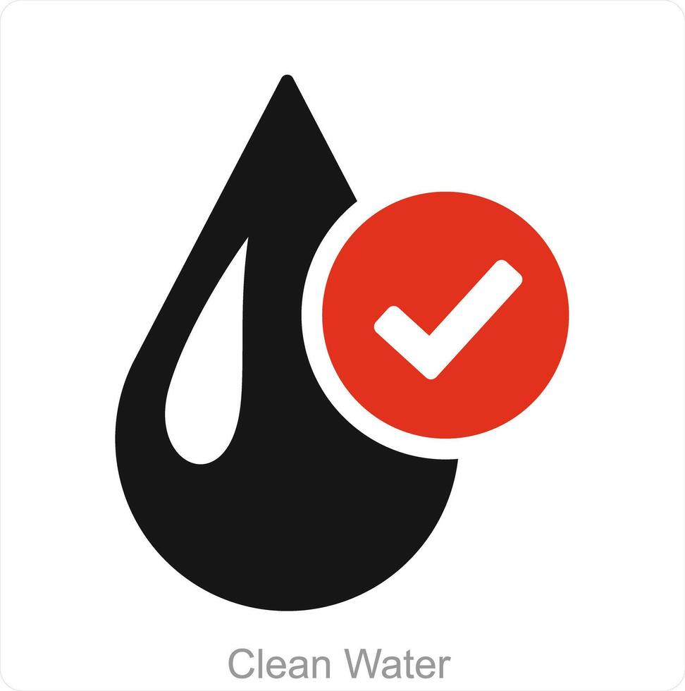 limpiar agua y agua icono concepto vector
