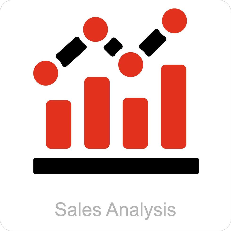 ventas analítica y diagrama icono concepto vector