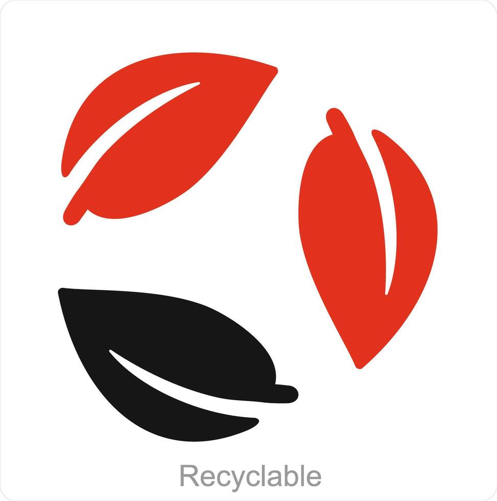 Recyclable and recycle icon concept vector