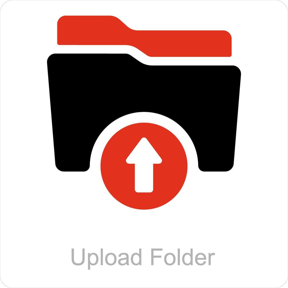 Upload Folder and Folder icon concept vector