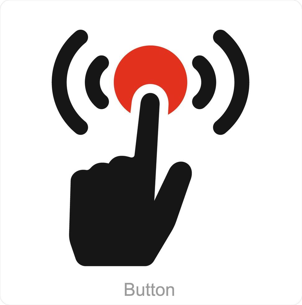 botón y dedo icono concepto vector