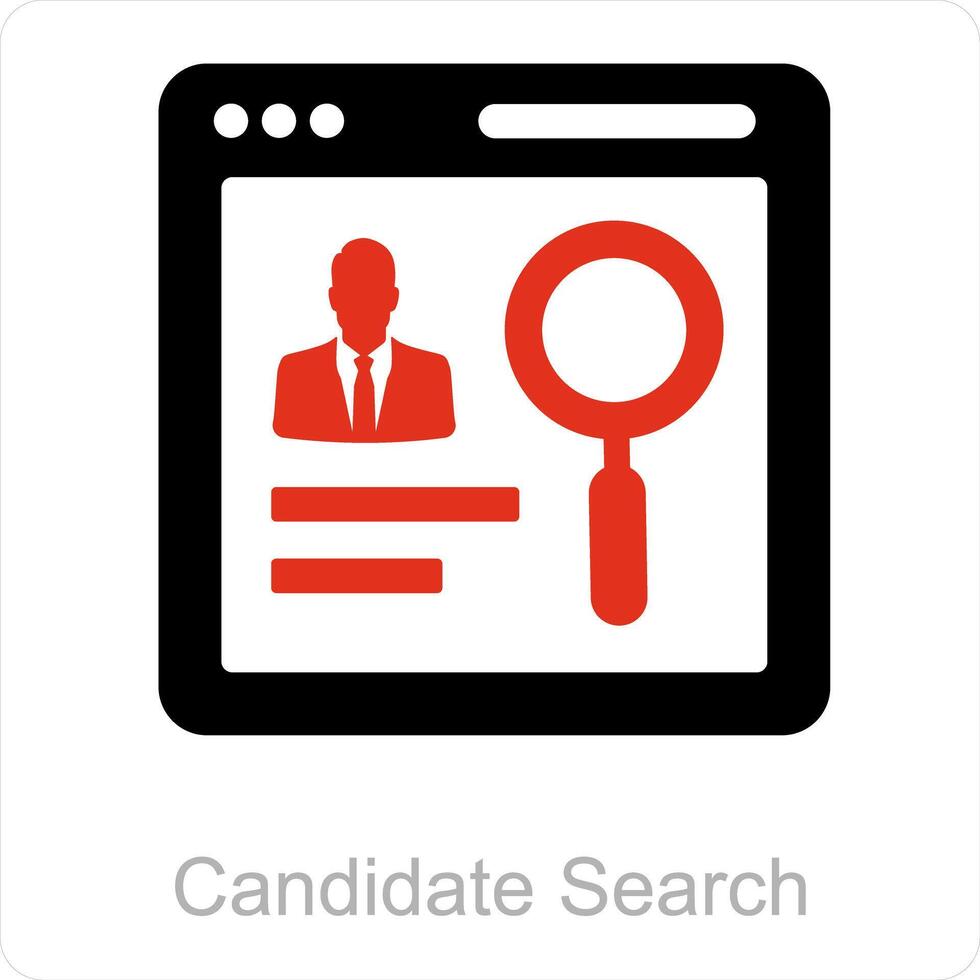 Candidate Search and search icon concept vector