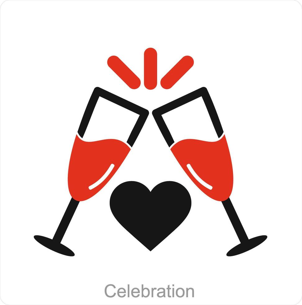 celebracion y champán icono concepto vector