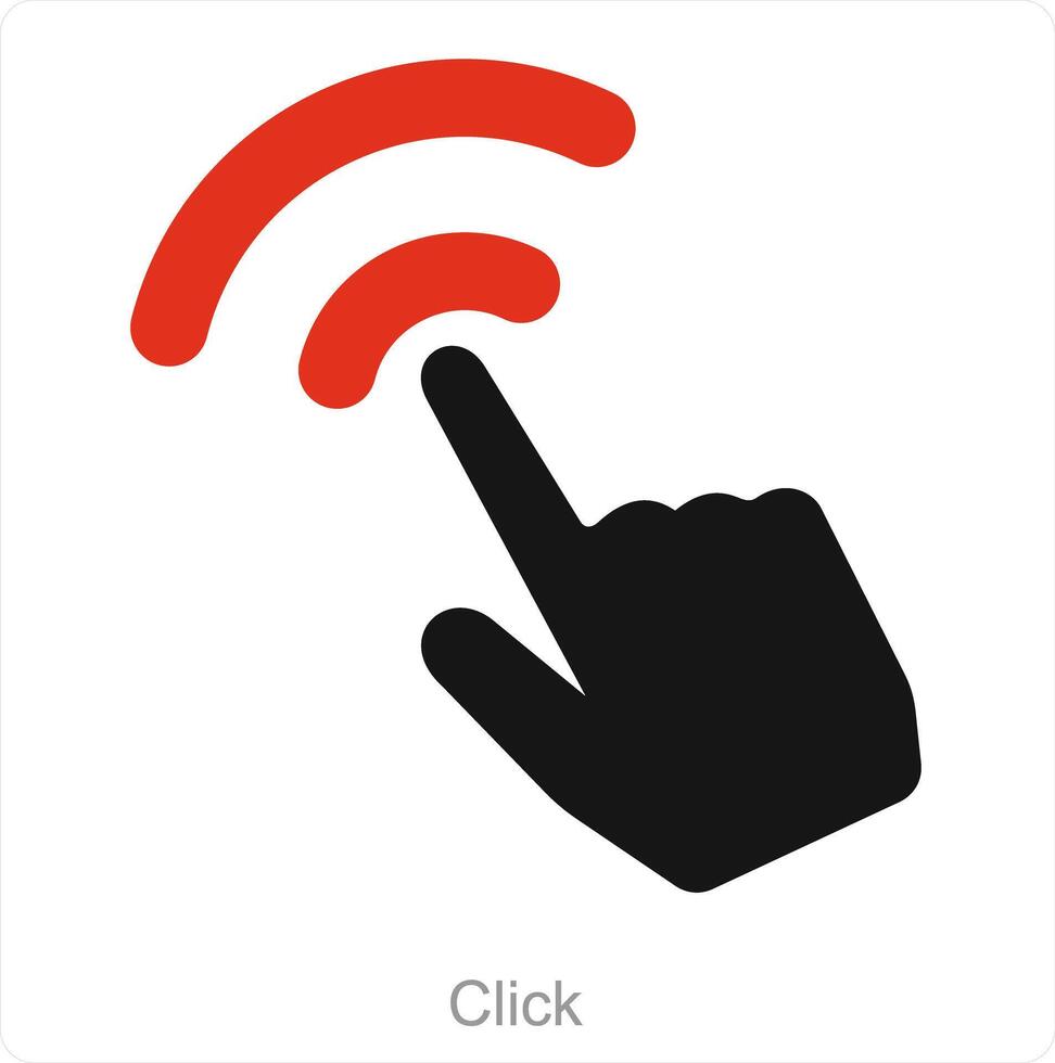 Click and hand icon concept vector