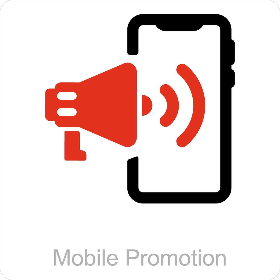 Mobile Promotion and speaker icon concept vector