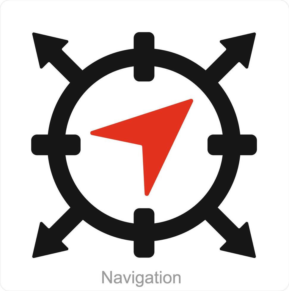 Navigation and map icon concept vector