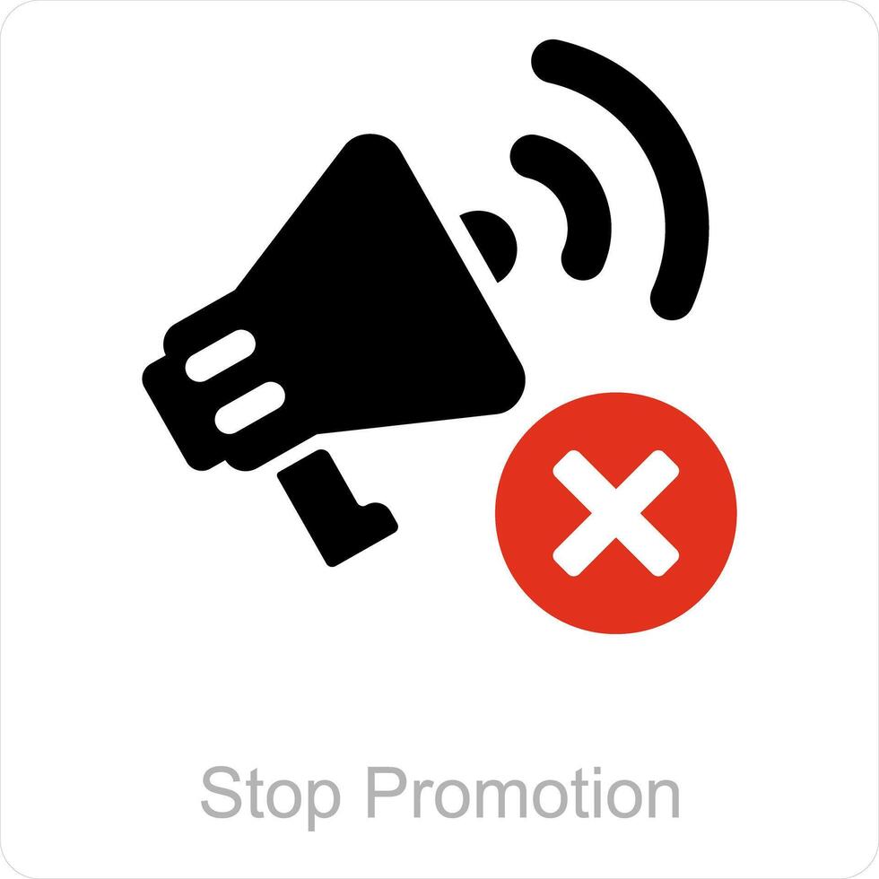 detener promoción y detener icono concepto vector