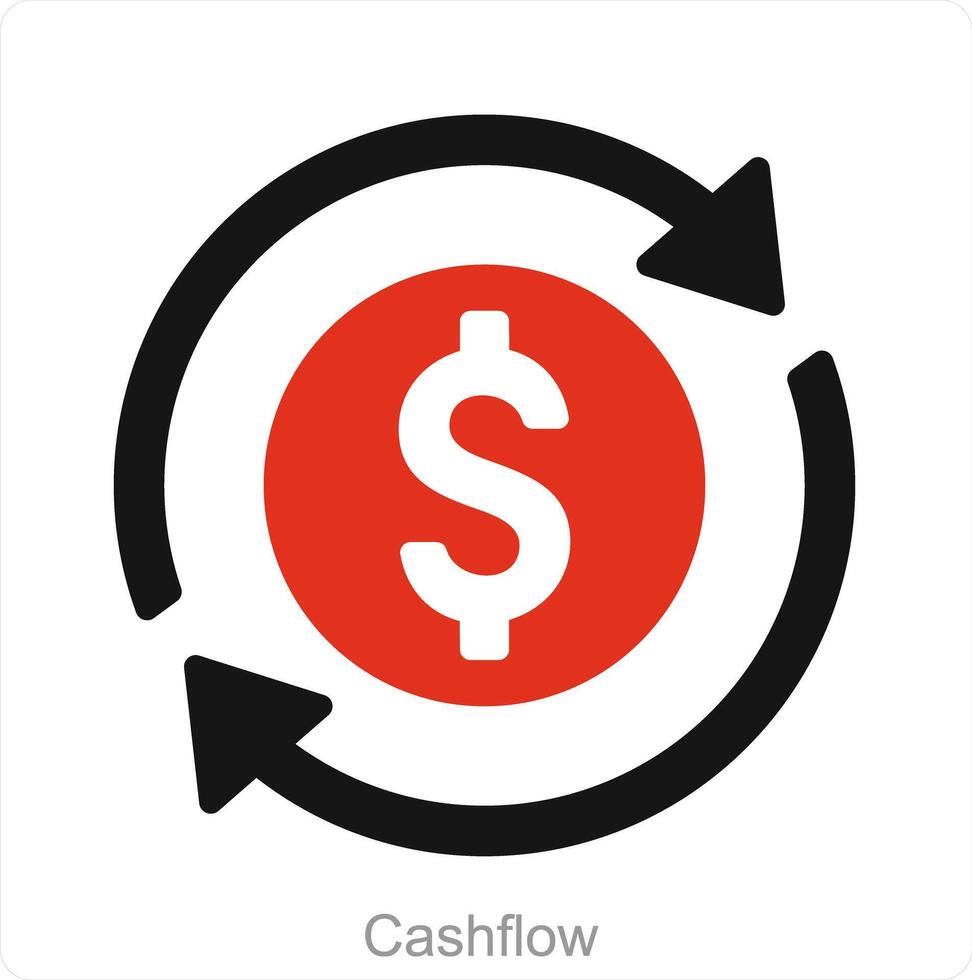Cashflow and cash icon concept vector