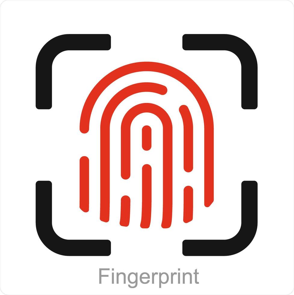 Fingerprint and scanning icon concept vector
