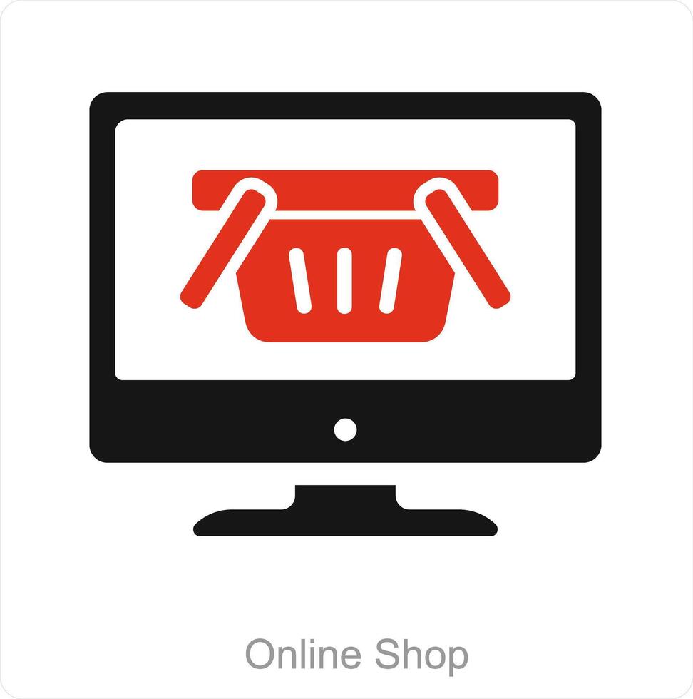 Online Shop and ecommerce icon concept vector