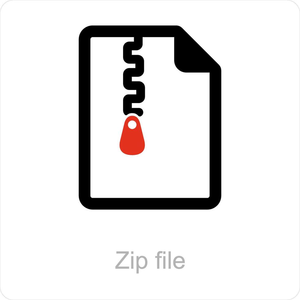 zip file and interface icon concept vector