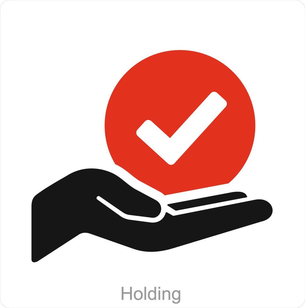 Holding and hand icon concept vector