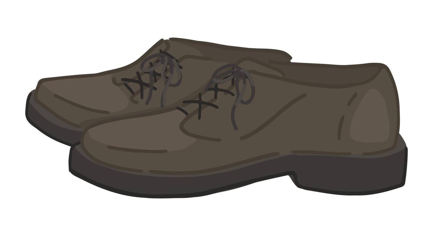 Doodle of classic men shoes. Clip art of casual footwear. Cartoon vector illustration clipart isolated on white.