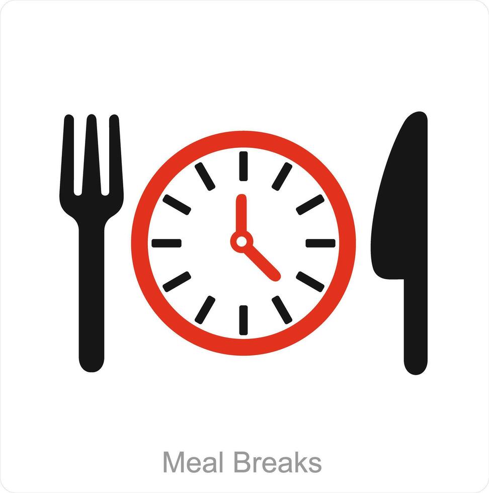 Meal Breaks and food icon concept vector