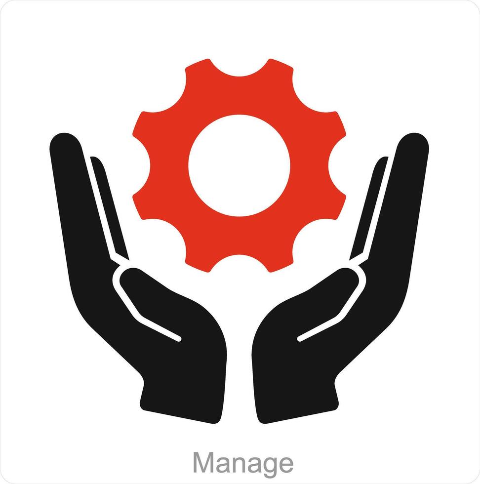 Manage and cloud management icon concept vector
