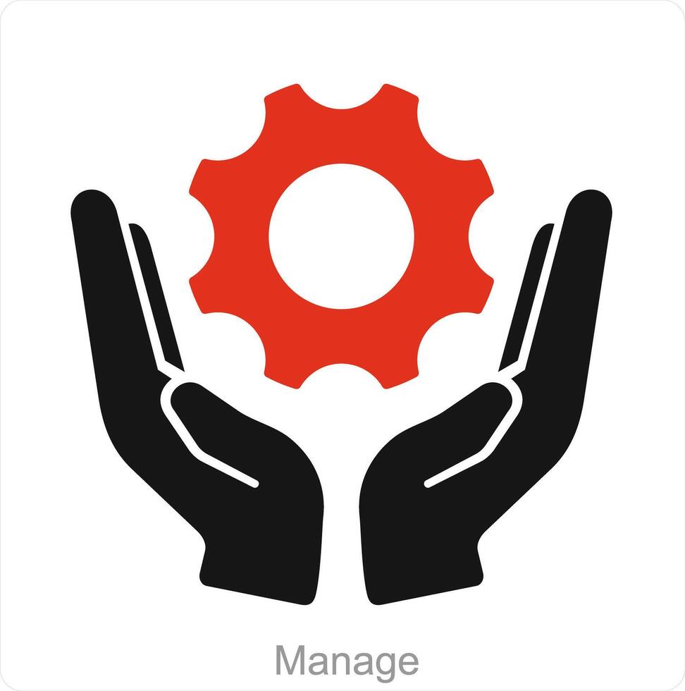 Manage and cloud management icon concept vector