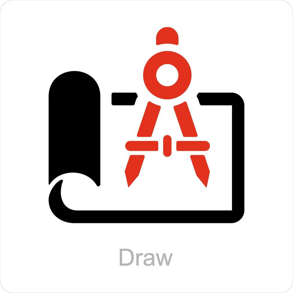 draw and drawing icon concept vector