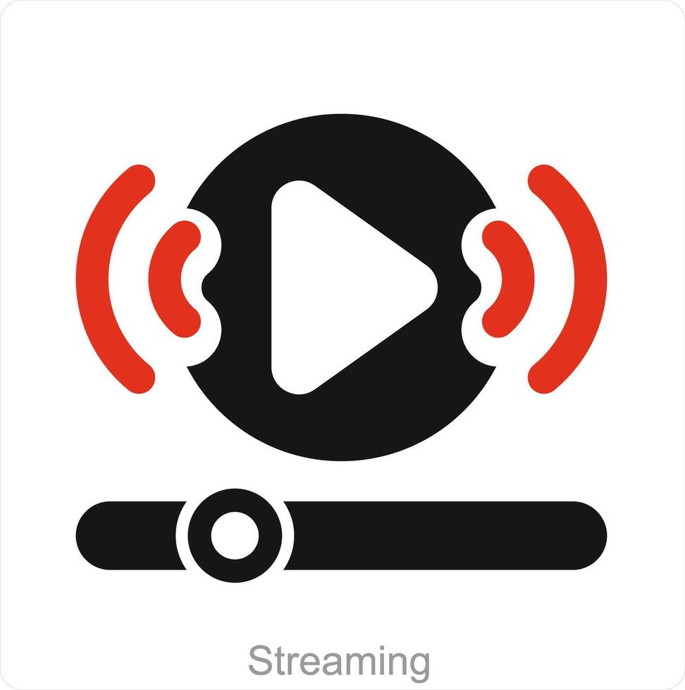 Streaming and share screen icon concept vector