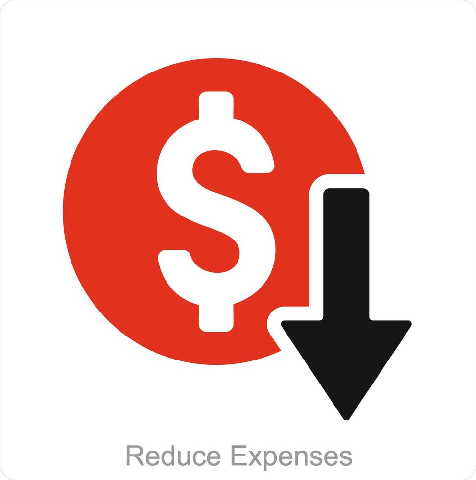 Reduce Expenses and low icon concept vector