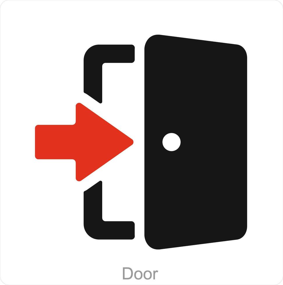 Door and door open icon concept vector