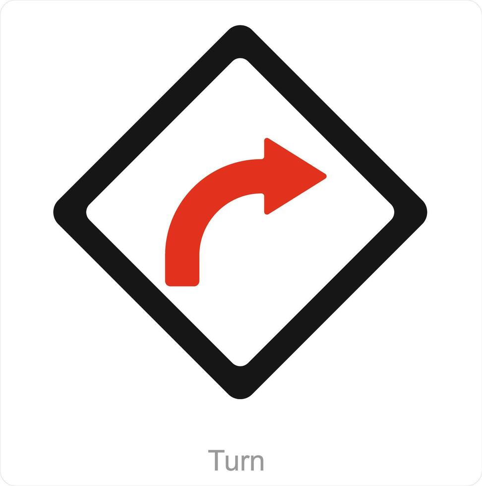 Turn and way icon concept vector