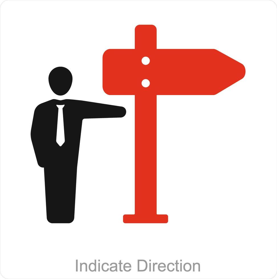 indicar dirección y camino icono concepto vector