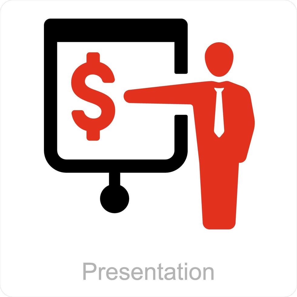 Presentation and finance icon concept vector