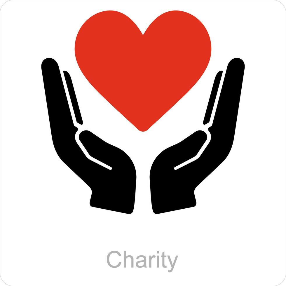 Charity and Heart icon concept vector