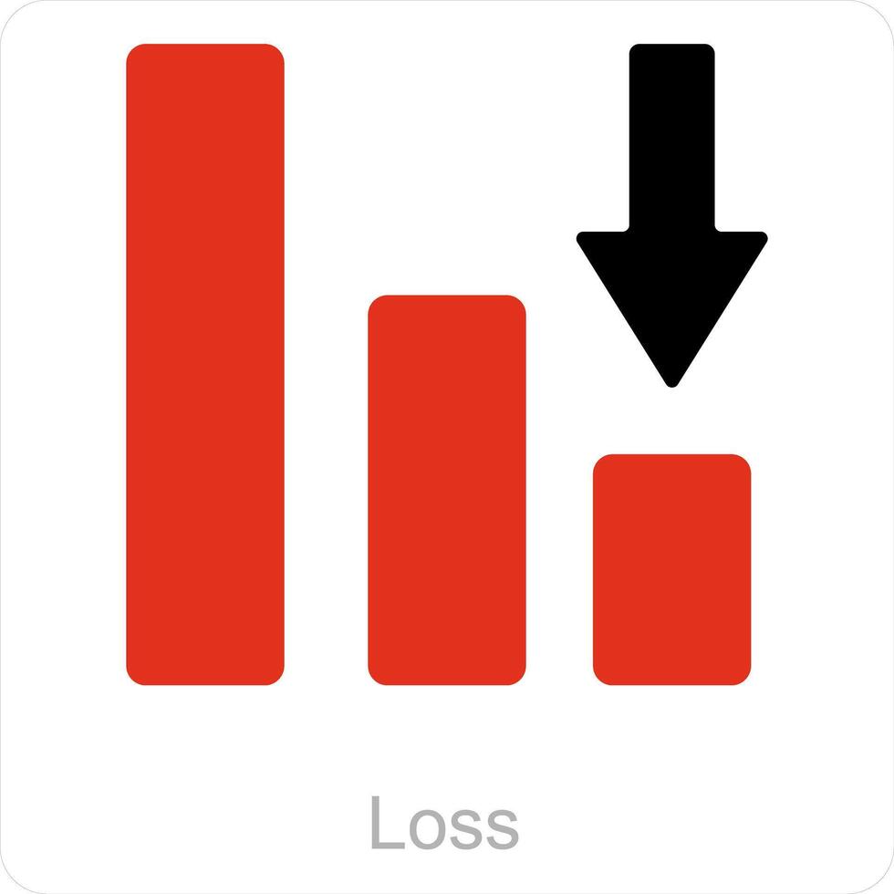 Loss and bars icon concept vector