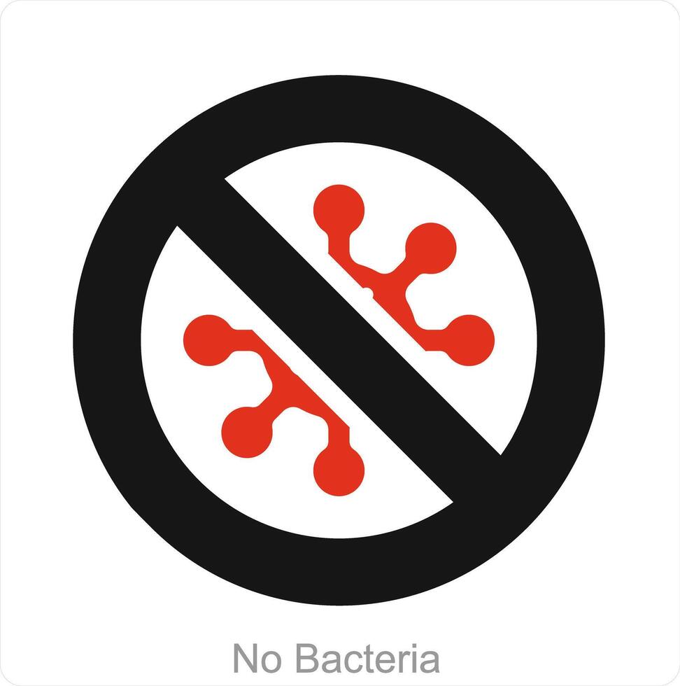 No bacterias y bacterias icono concepto vector