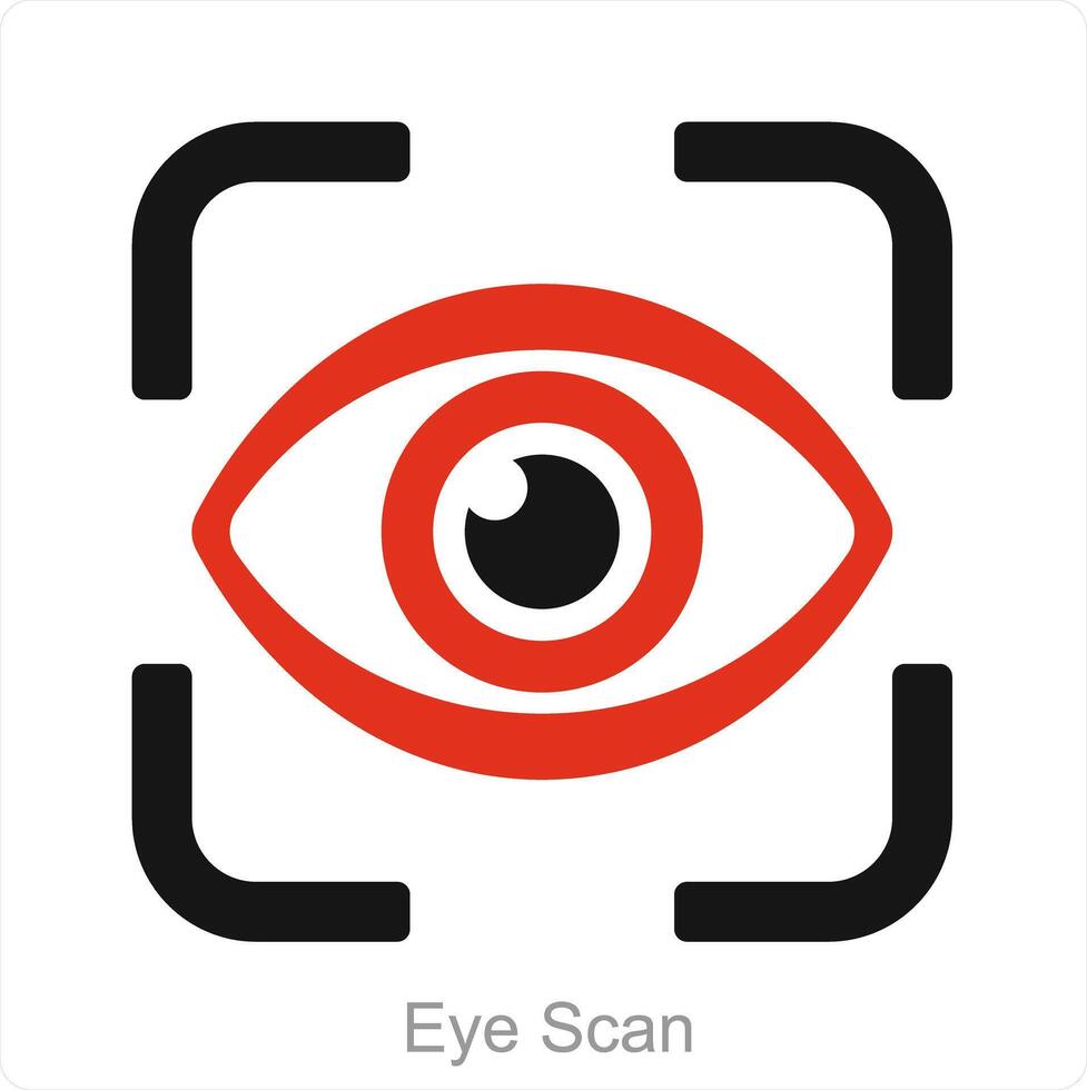 Eye Scan and biometric icon concept vector