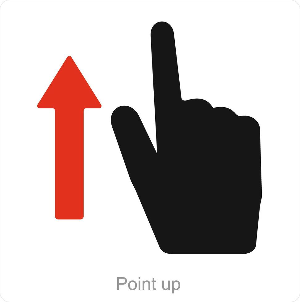 Point up and way icon concept vector