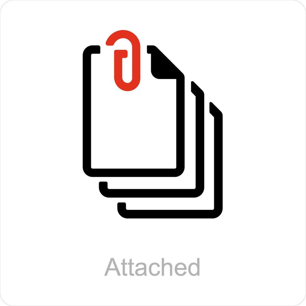 attached and File icon concept vector