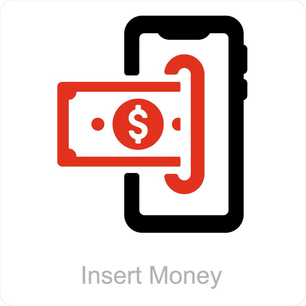 Insert Money and deposit icon concept vector