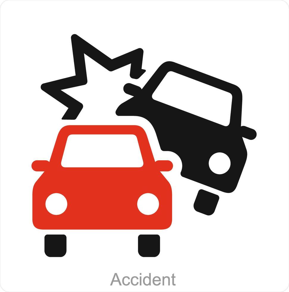 accidente y coche icono concepto vector