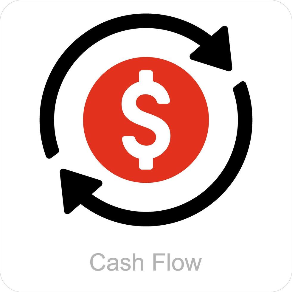 Cash Flow and money icon concept vector