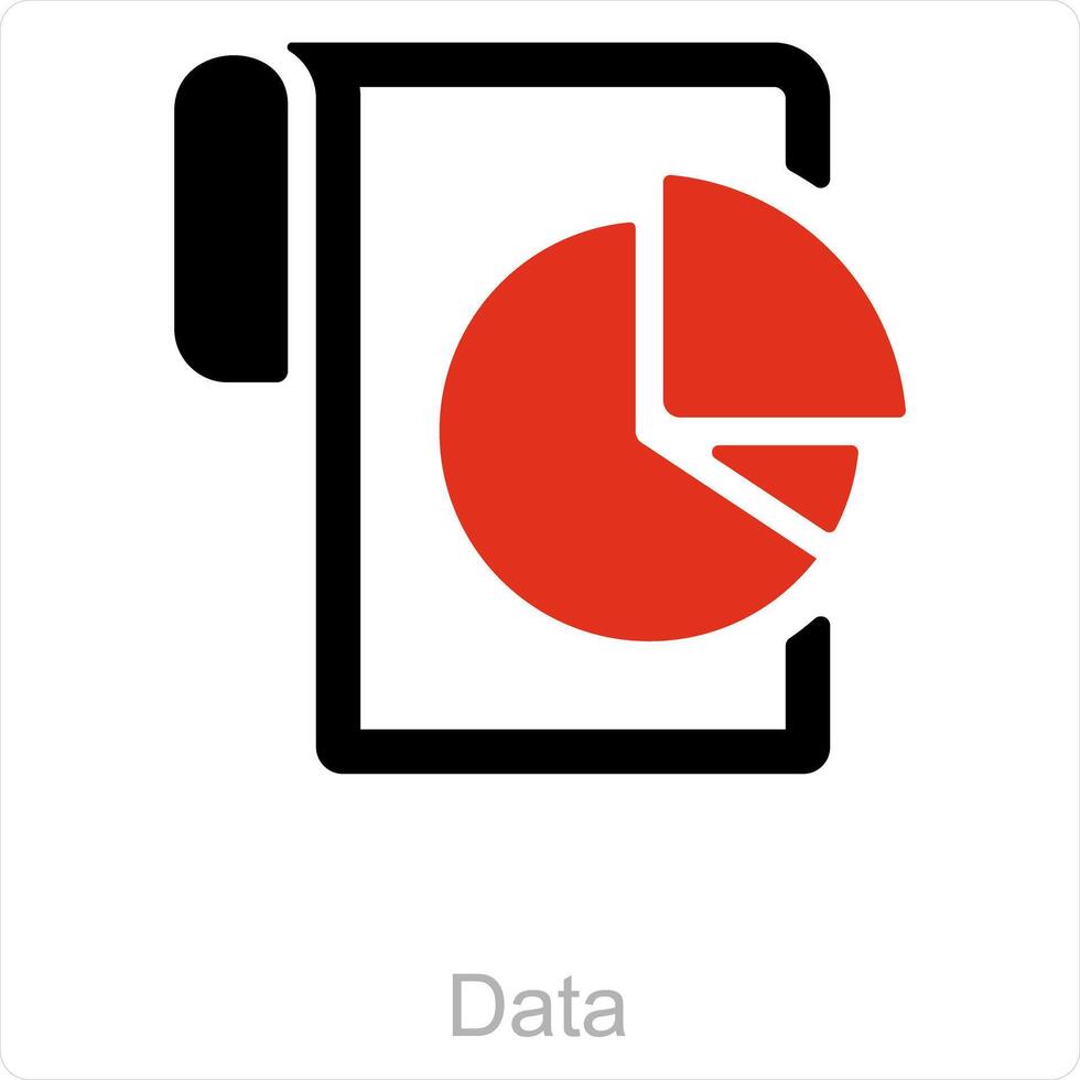Data and pie icon concept vector
