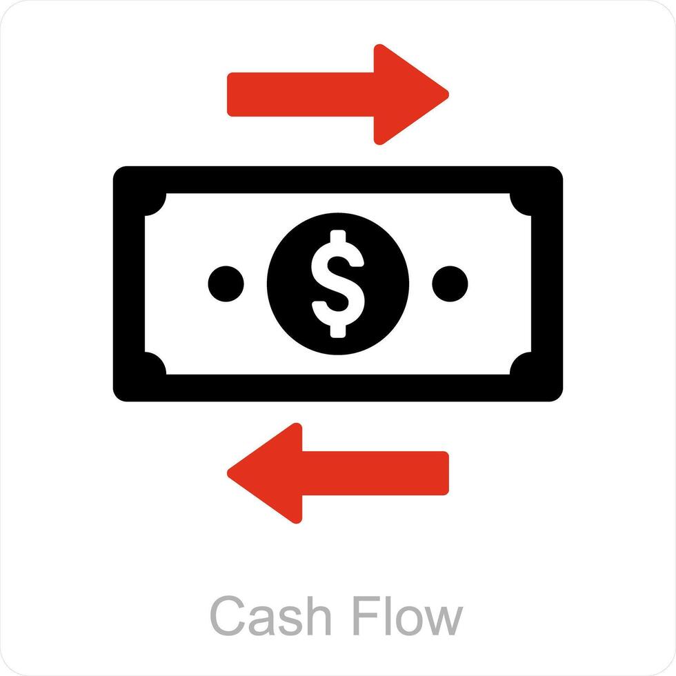 Cash Flow and money flow icon concept vector