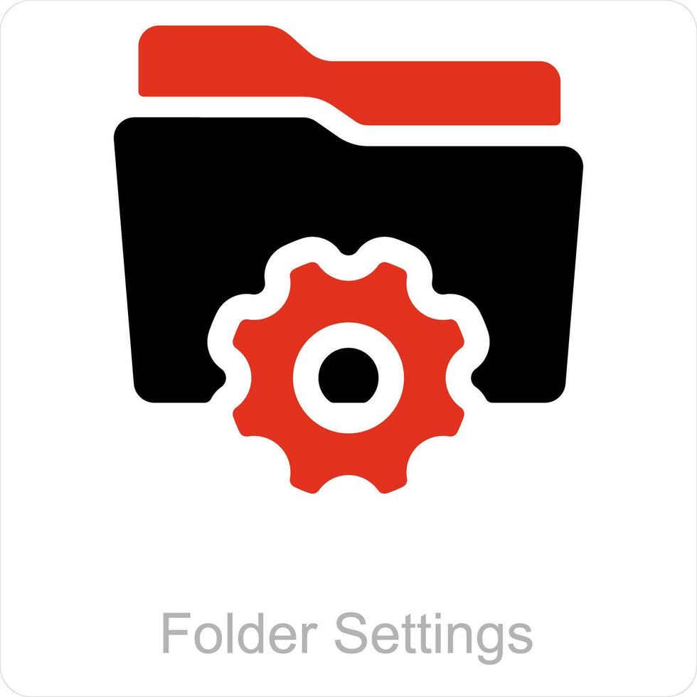 Folder Setting and Folder icon concept vector