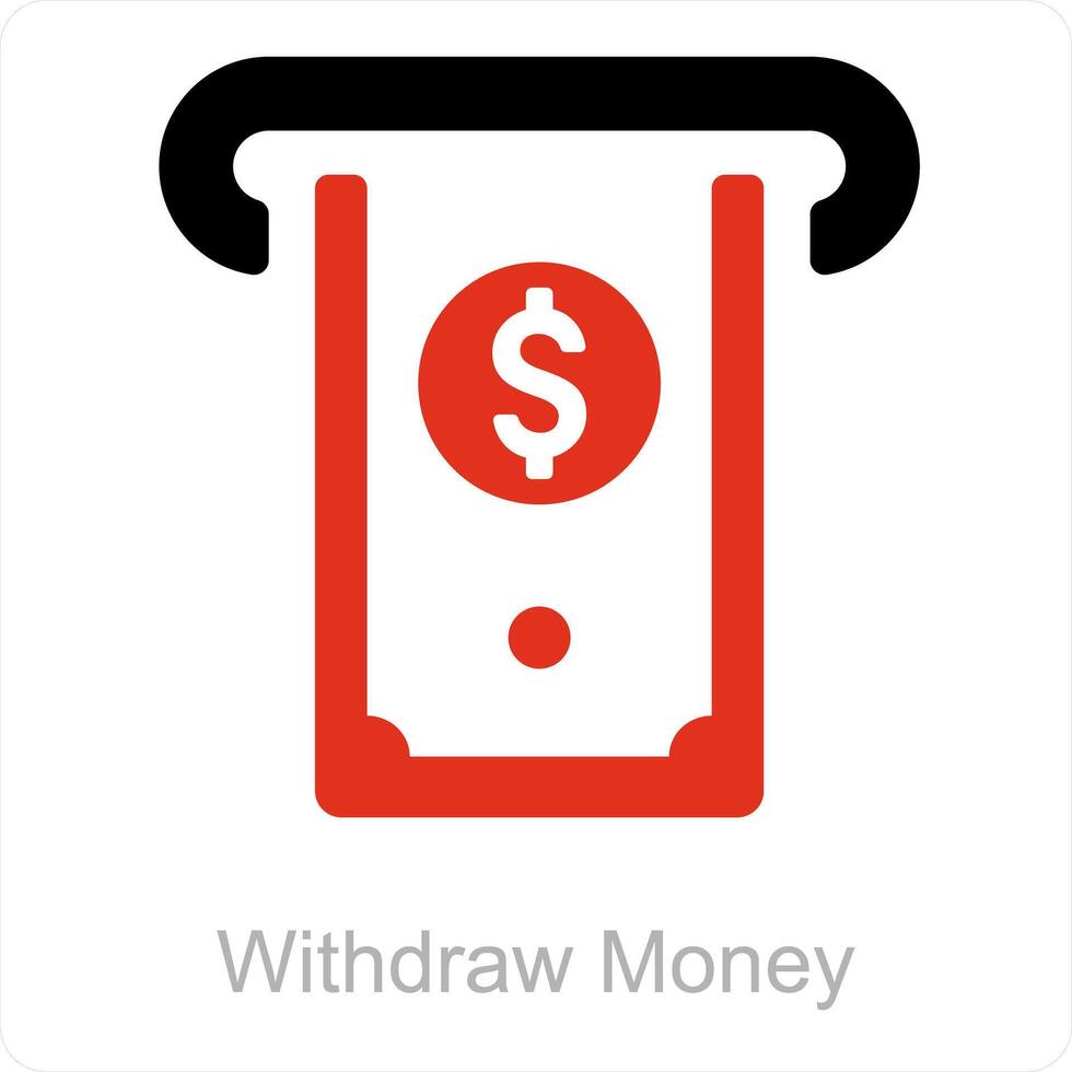Withdraw Money and atm card icon concept vector
