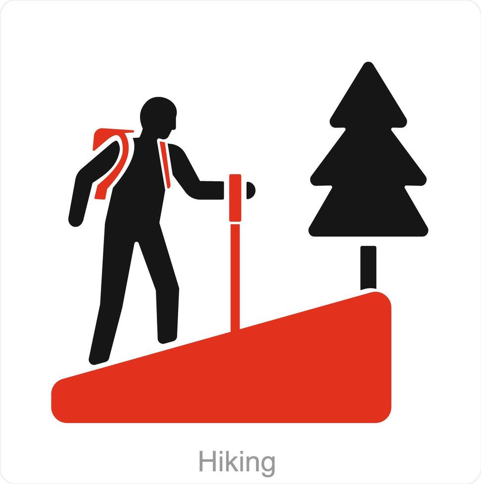 Hiking and hike icon concept vector