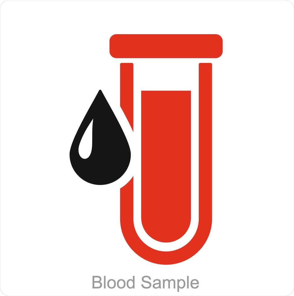 Blood Sample and blood test icon concept vector